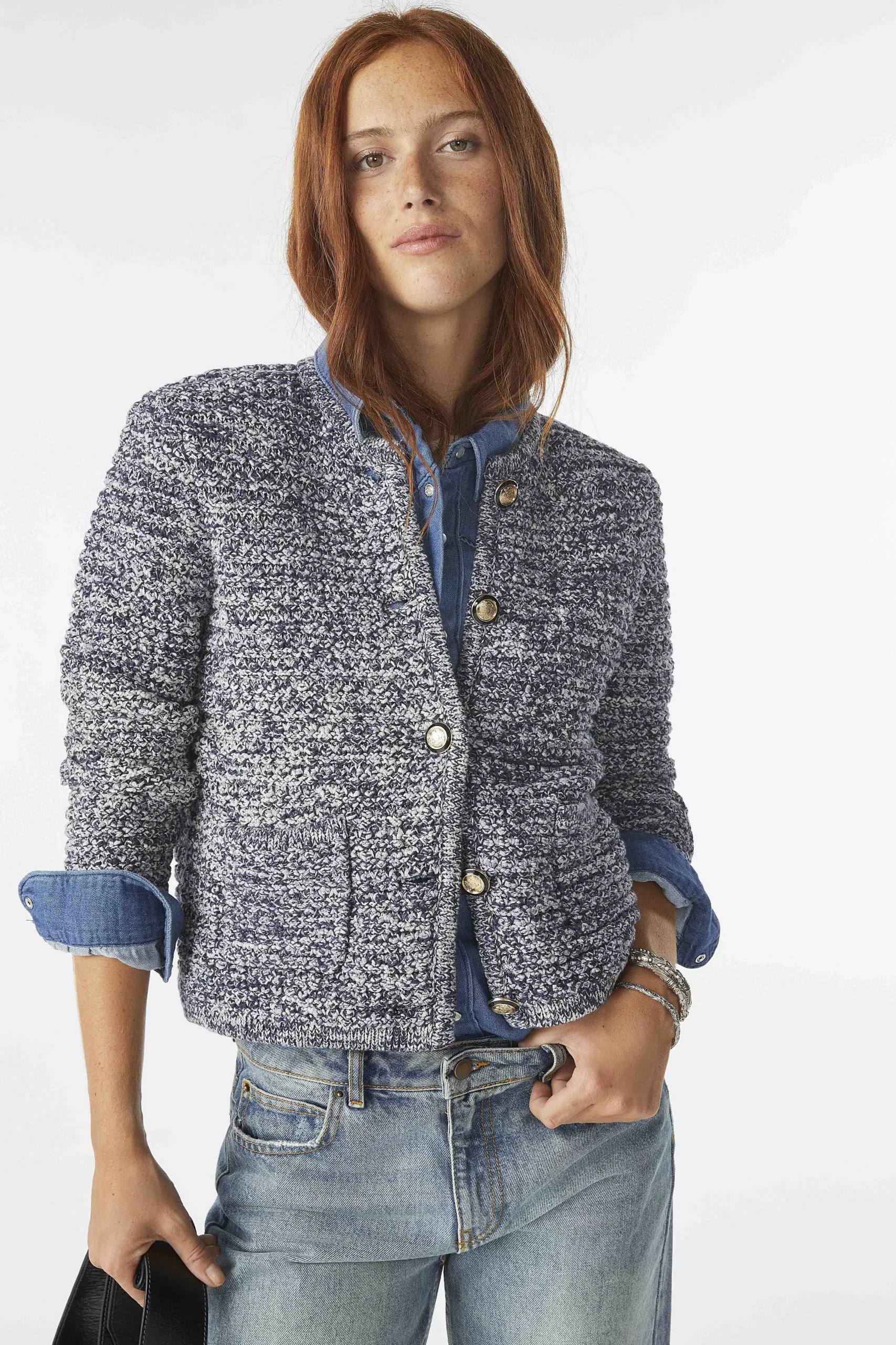 Jacke & Mantel|Ba&Sh Langarmelige Strickjacke