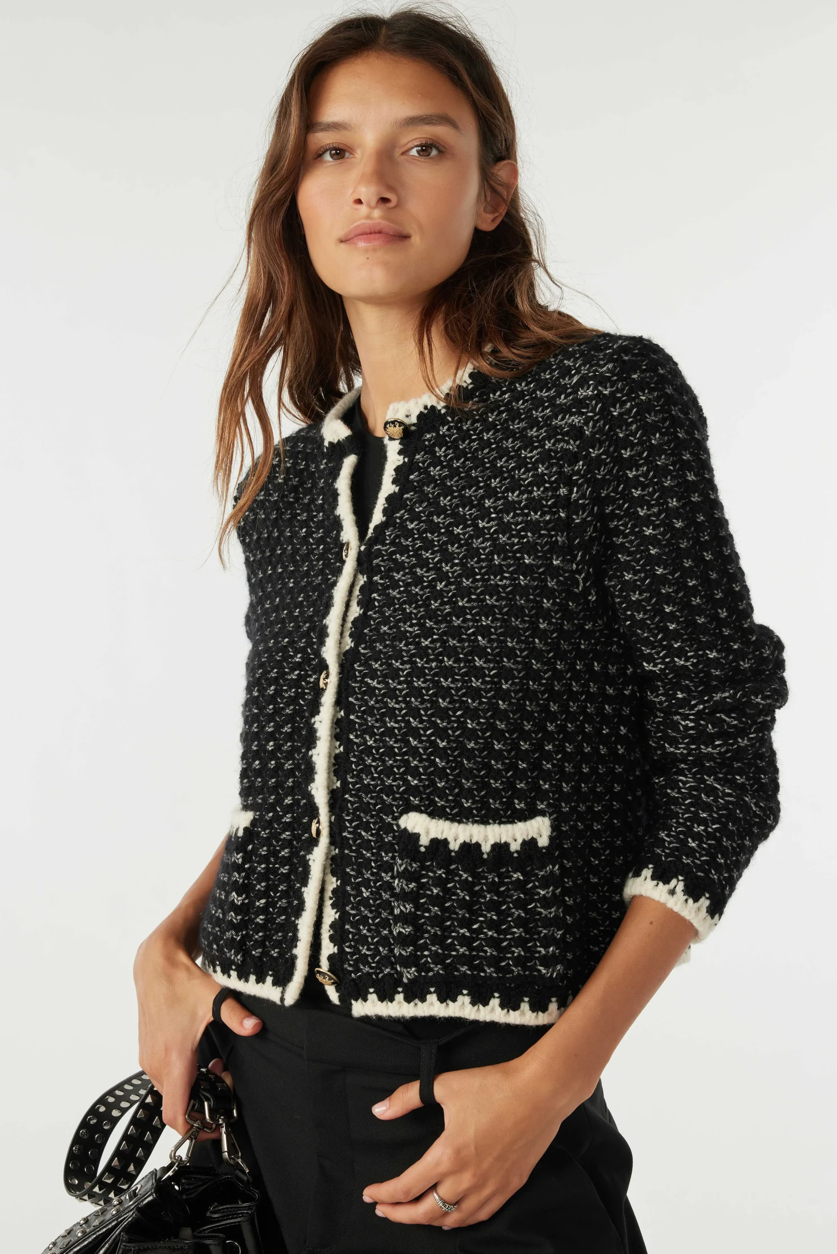 Jacke & Mantel|Ba&Sh Langarmelige Strickjacke