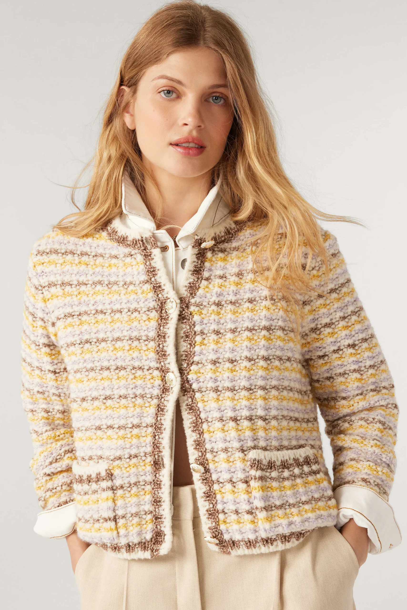 Jacke & Mantel|Ba&Sh Langarmelige Strickjacke
