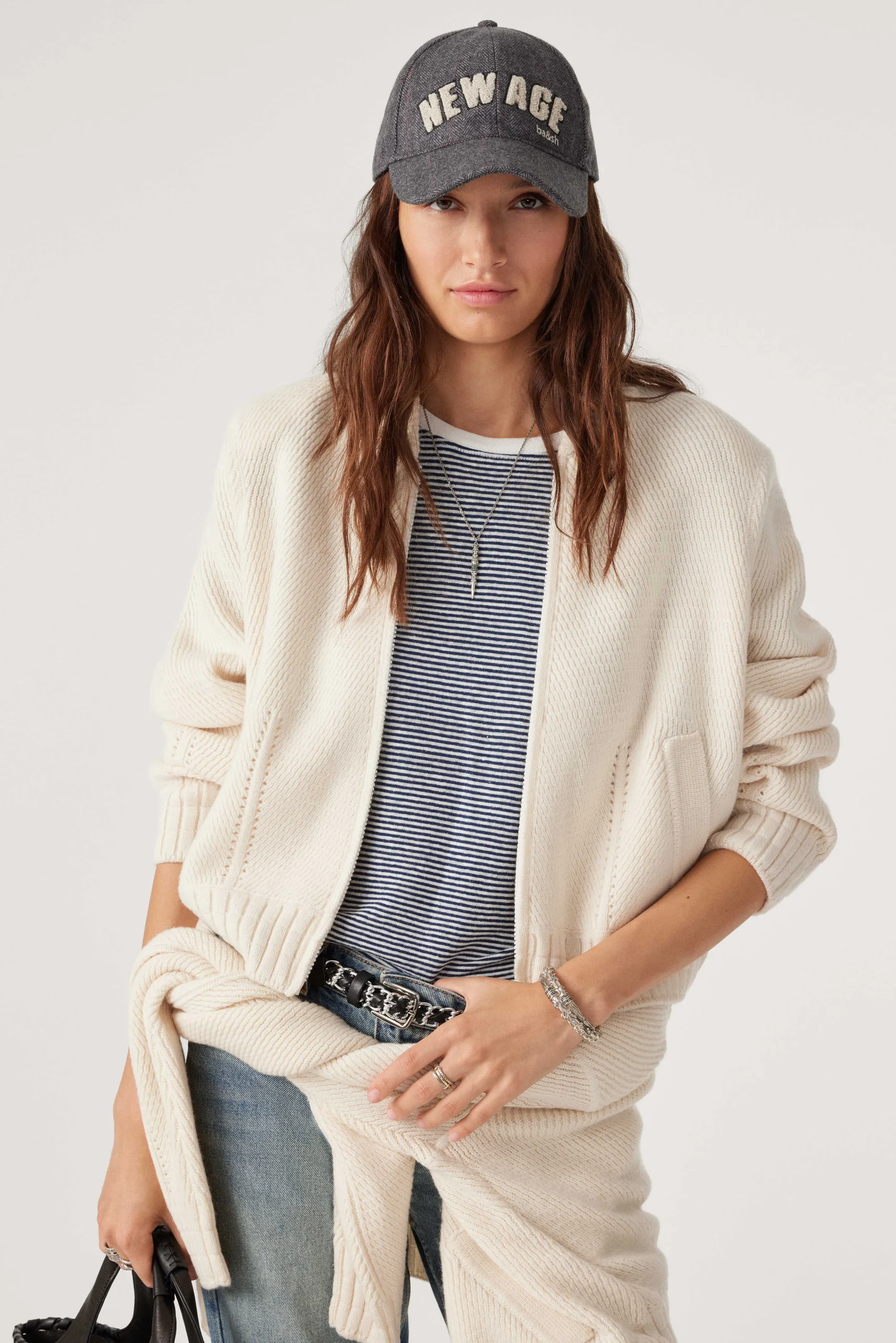 Jacke & Mantel|Ba&Sh Langarmelige Strickjacke