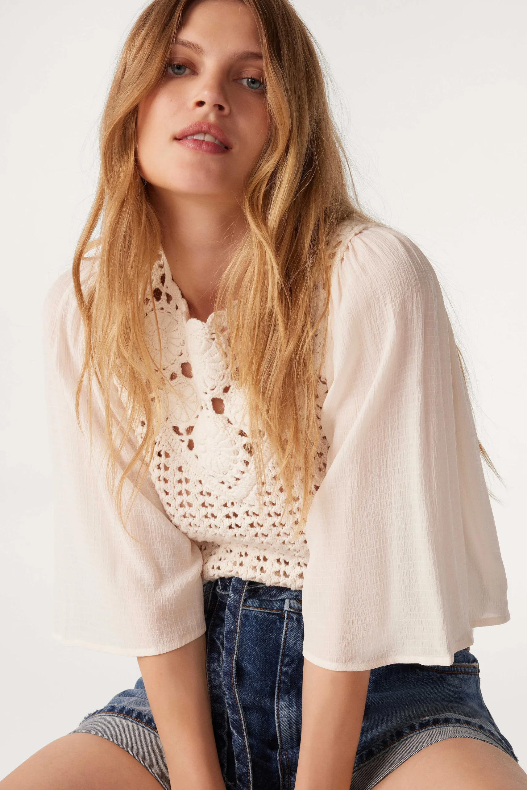 Pullovers & Strickjacke|Ba&Sh Pullover Bimaterial