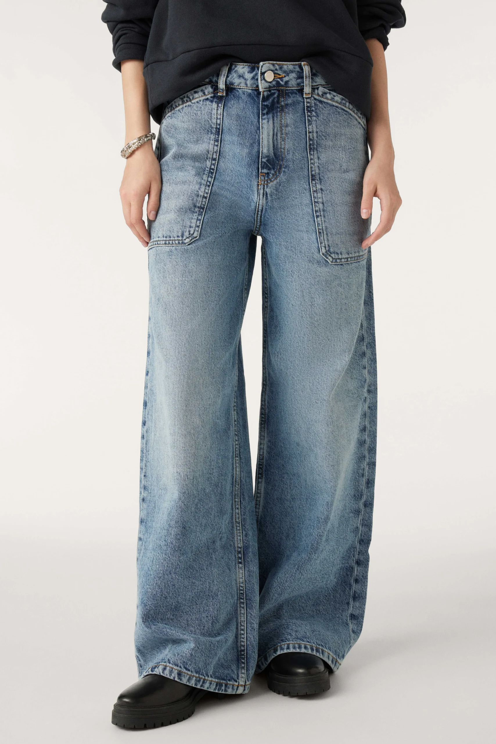 Denim|Ba&Sh Weite Blue Jeans